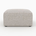 Hestia - Canapé D'Angle Gauche Modulable, Tissu Beige 4 Places, 2 Poufs