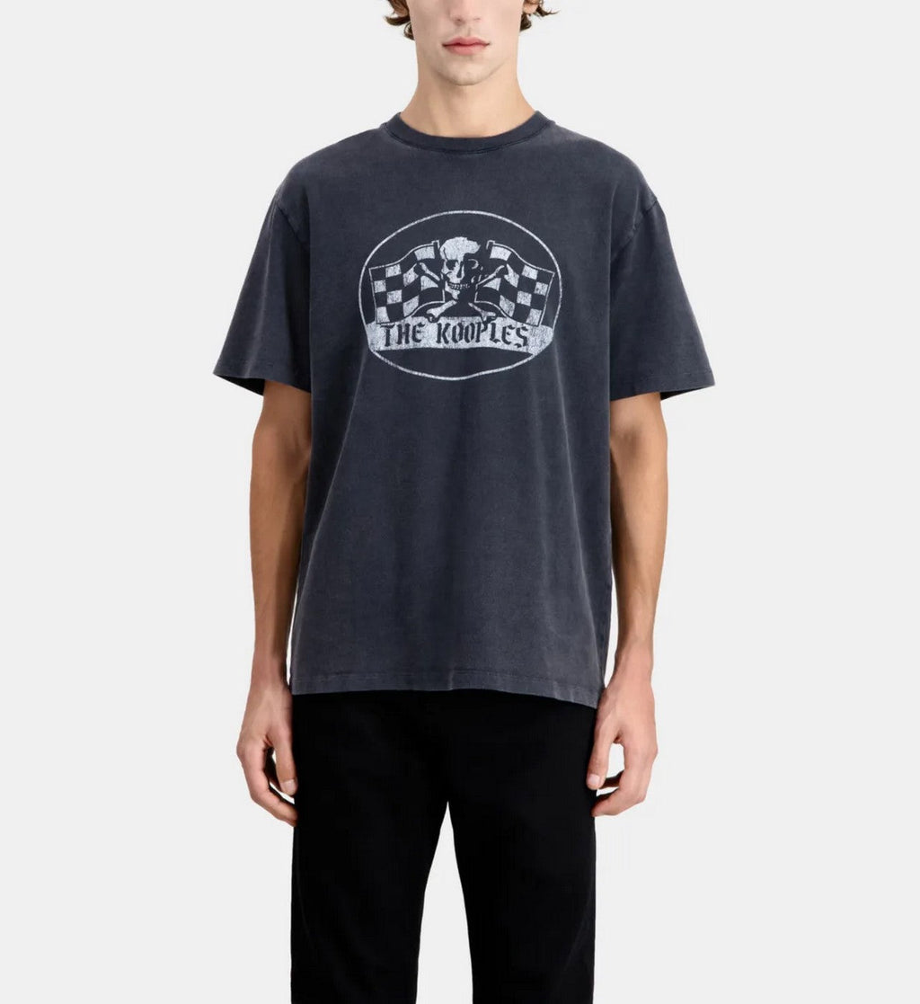 The Kooples - Camiseta de Manga Corta con Estampado Vintage Sport - Hombre