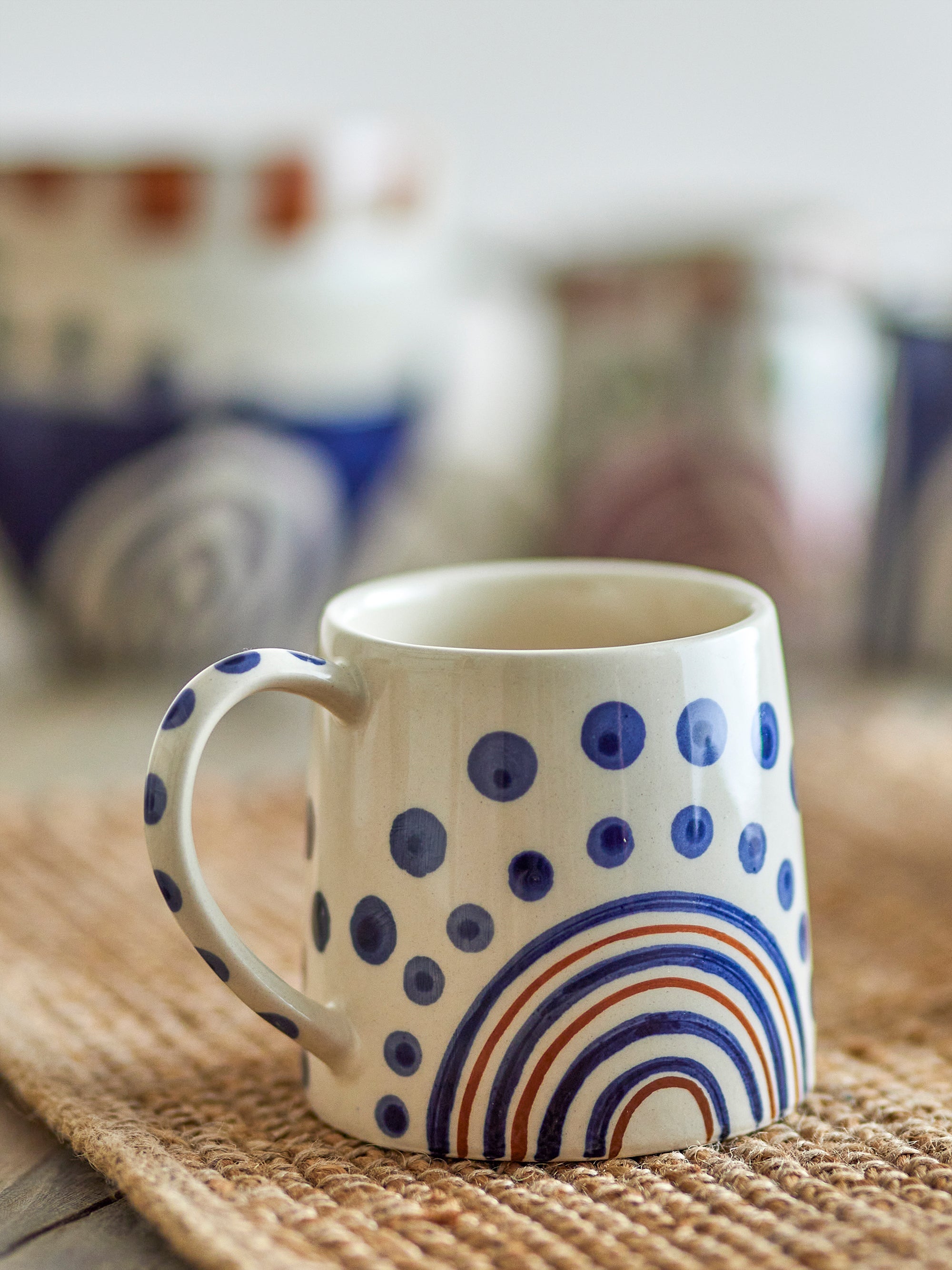 Shama - Set of 6 Cups - Multicolour - Stoneware