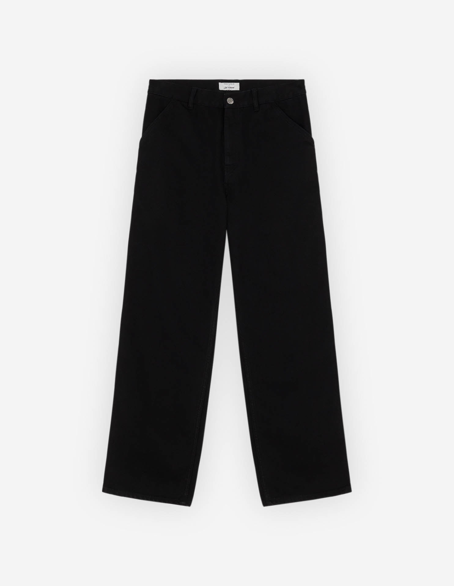 Café Denim Worker Trousers - Black