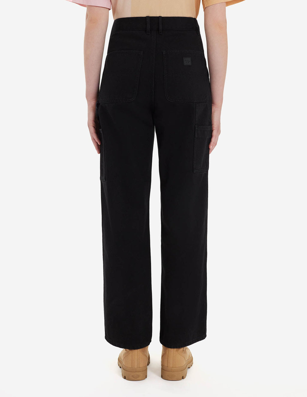 Café Denim Worker Trousers - Black