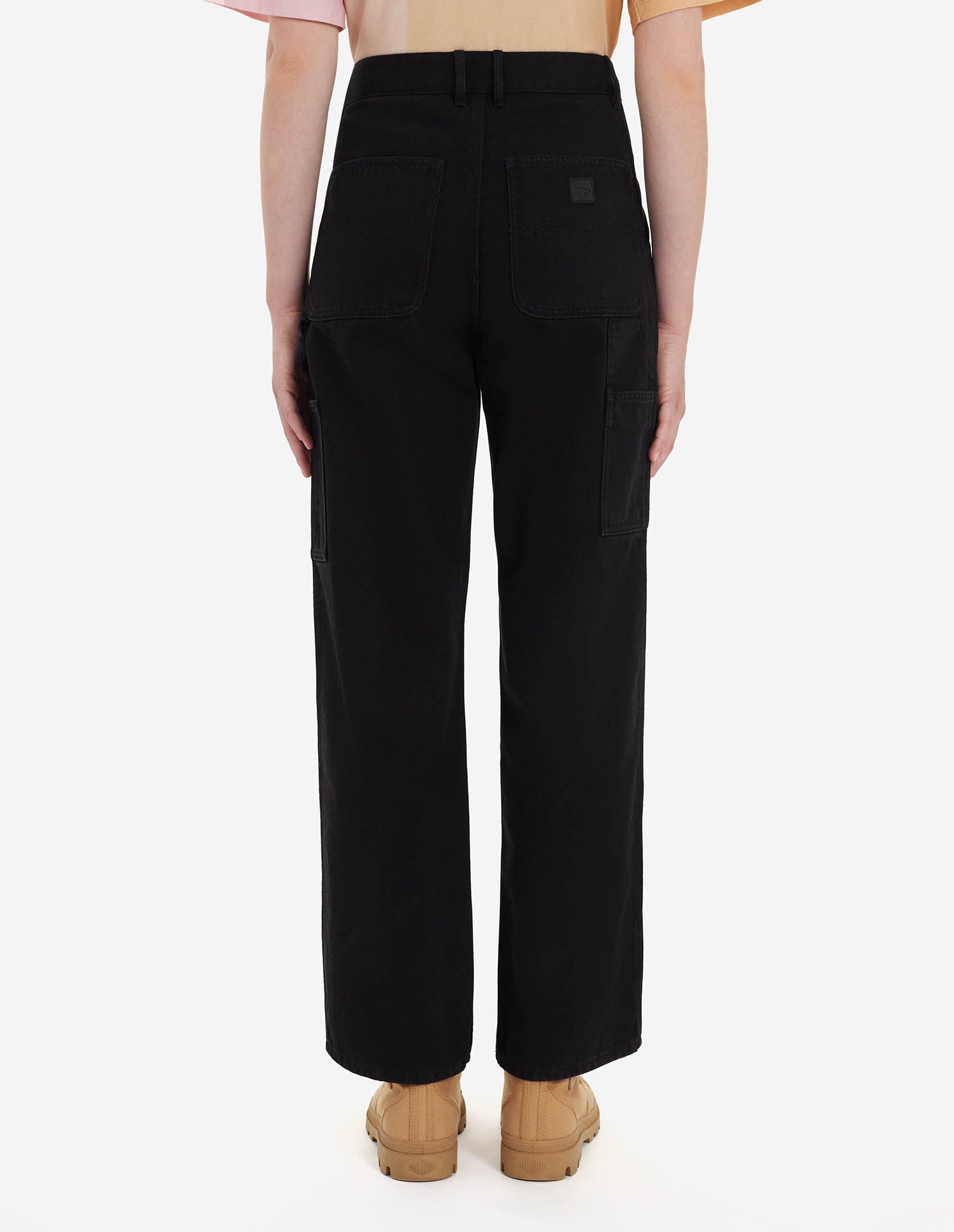 Café Denim Worker Trousers - Black