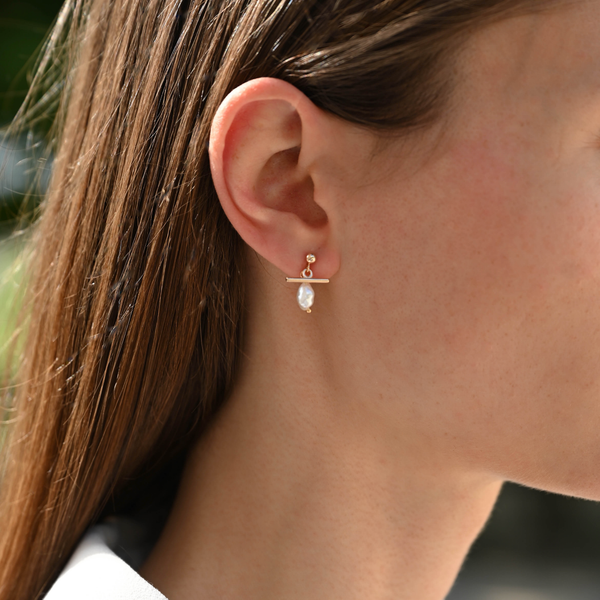 Pendientes de perlas de agua dulce