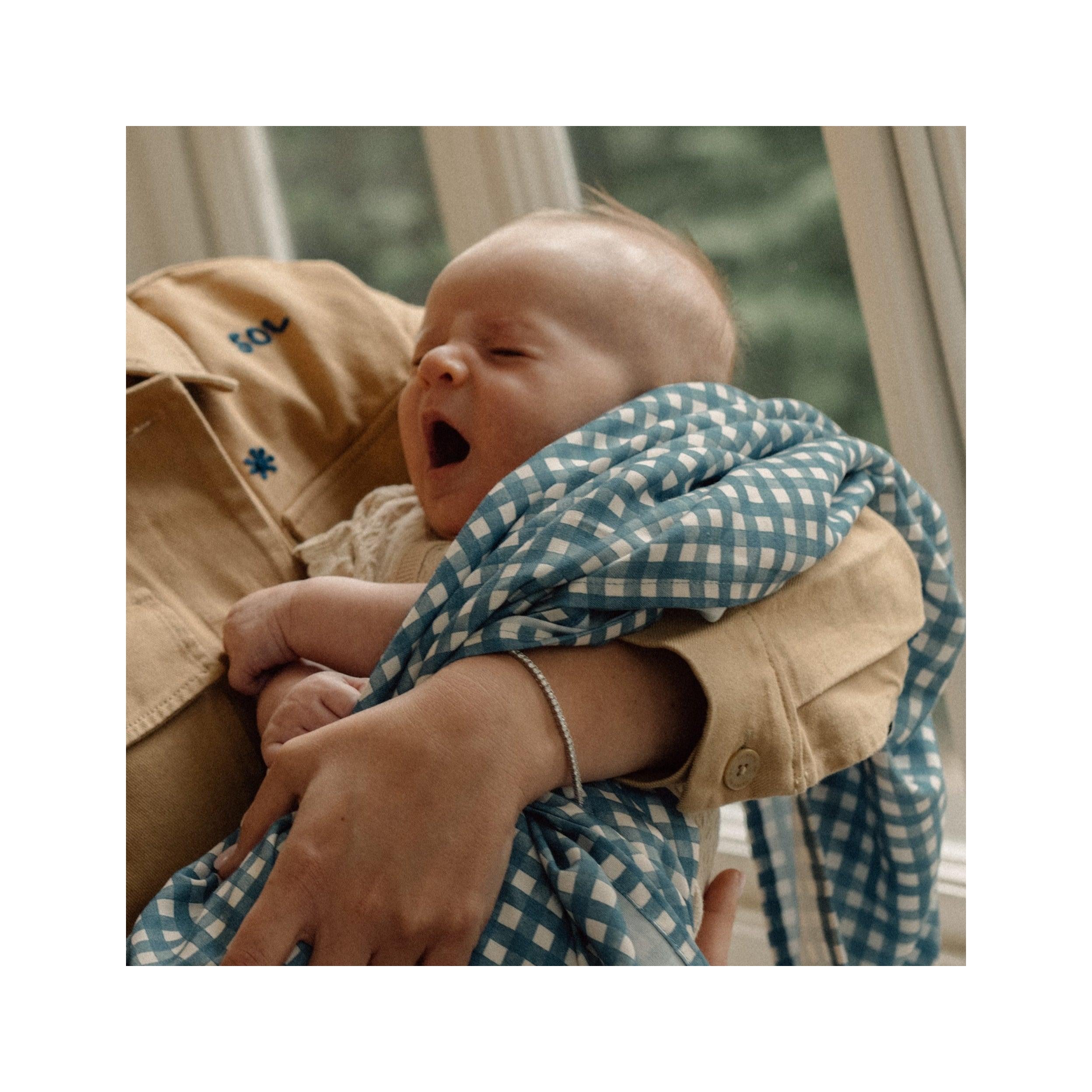 Bamboo Swaddle Blanket - Berry Vichy
