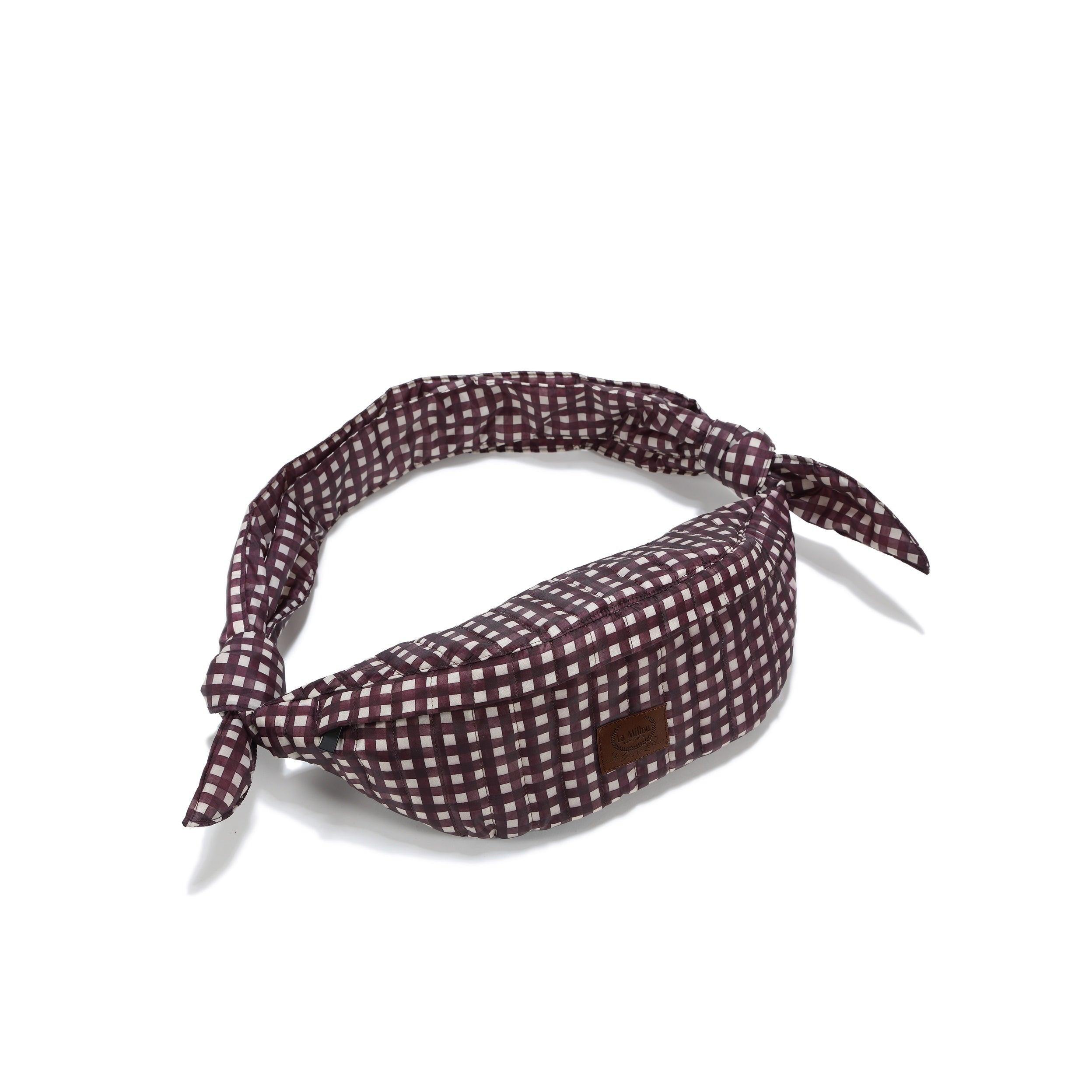 Sac Banane Nylon - Bordeaux Vichy