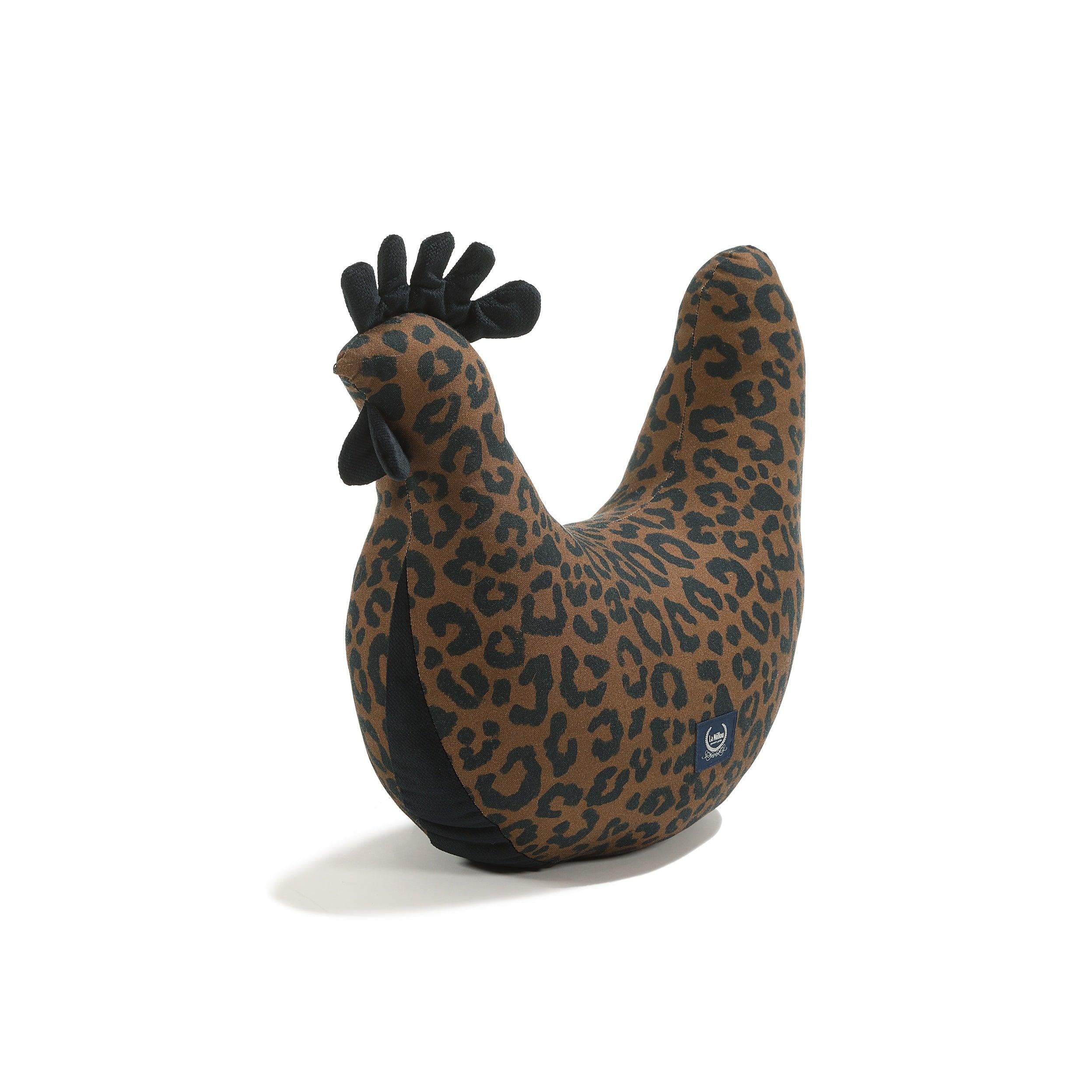 Coussin Poule de Grand-mère Dany Bamboo - Léopard Chocolat par Magdalena Lamparska