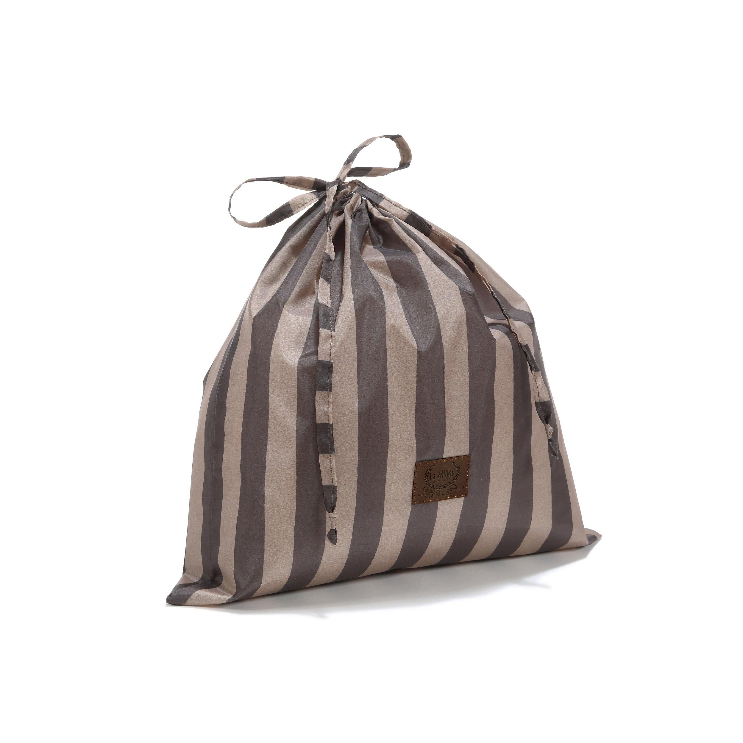 Bolsa de fin de semana de nailon - Rayas Marrones