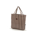Sac Shopper en Nylon - Rayures Marron