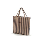 Sac Shopper en Nylon - Rayures Marron