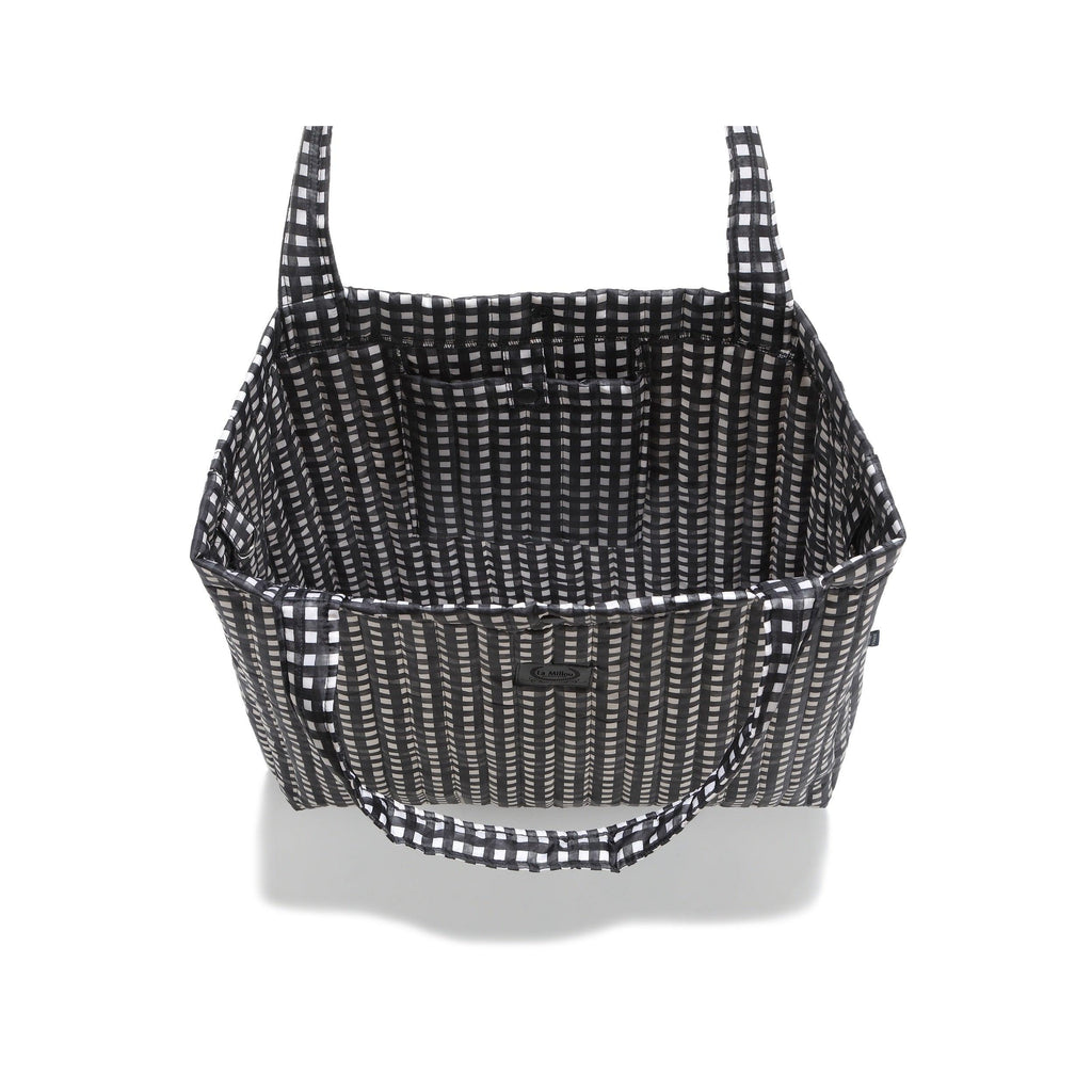 Bolso Shopper De Nylon - Vichy Negro