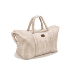 Nylon Weekend Bag - Beige Gingham