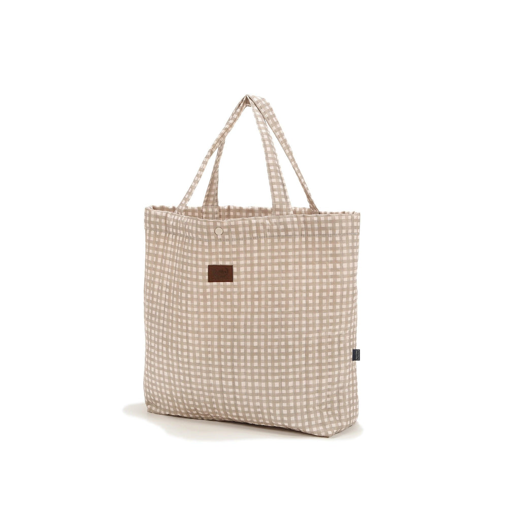 Sac Shopper en Nylon - Beige Vichy