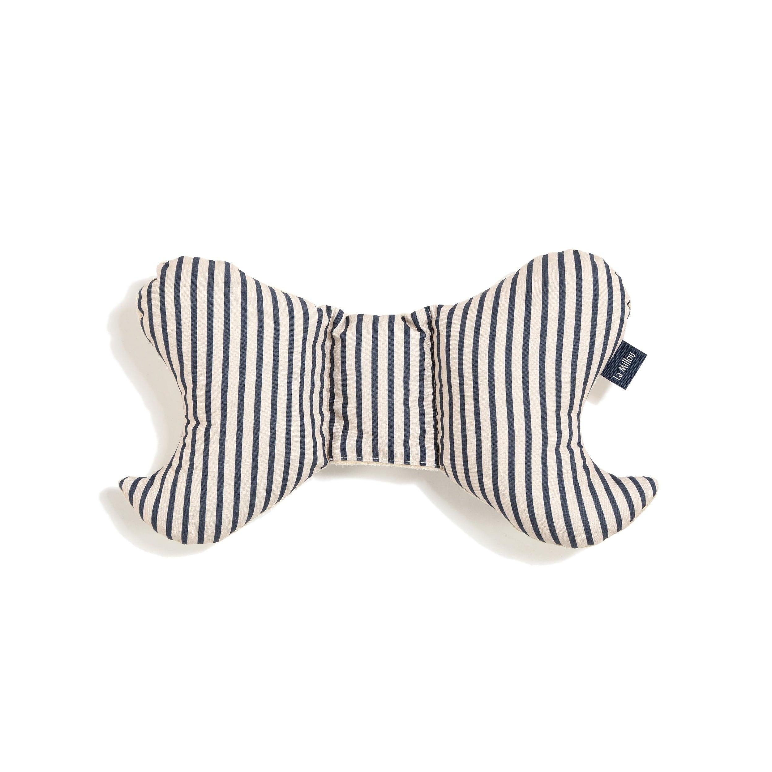 Cojín Alas de Ángel de Terciopelo de Algodón - Rayas Azul Marino