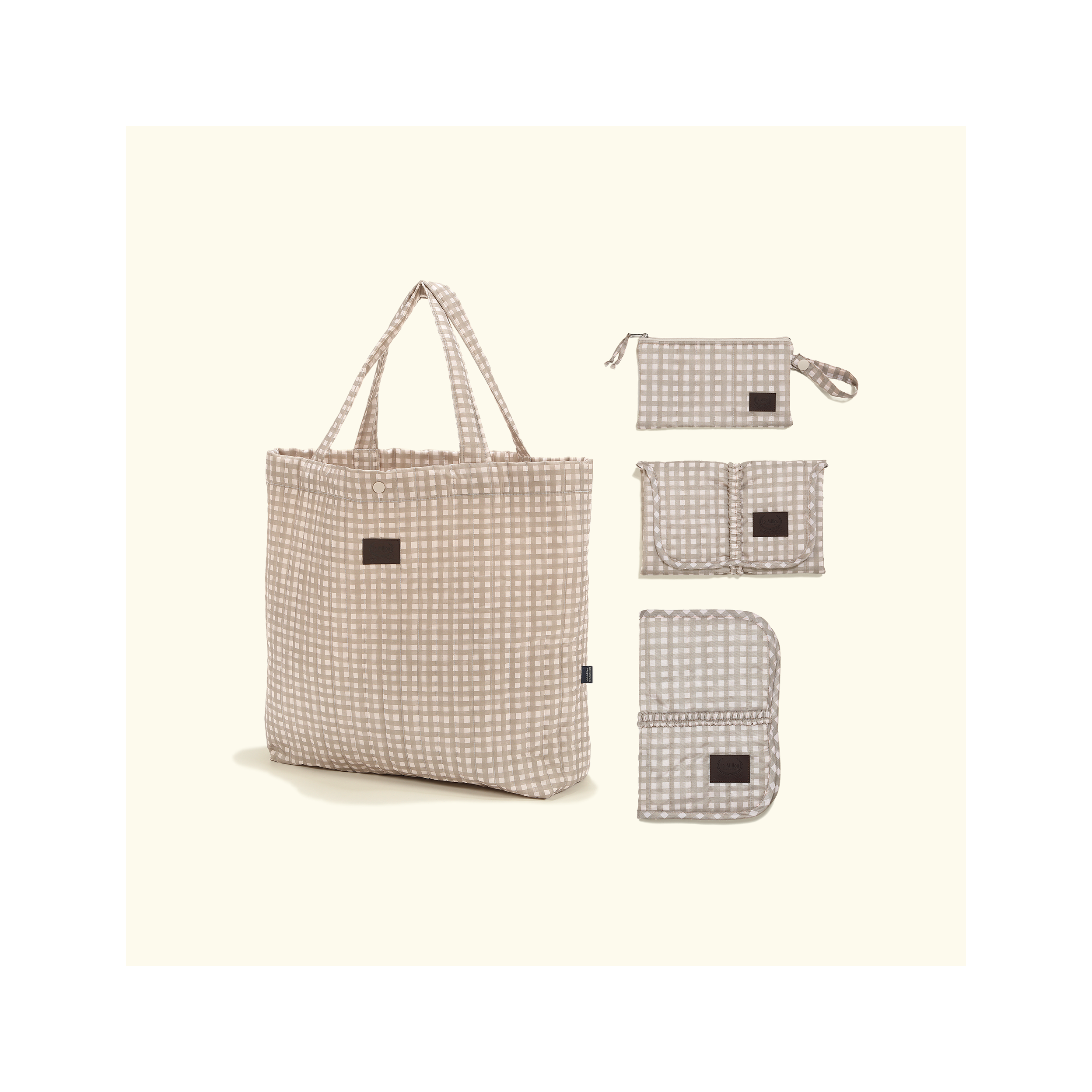 Travel Set - Beige Vichy