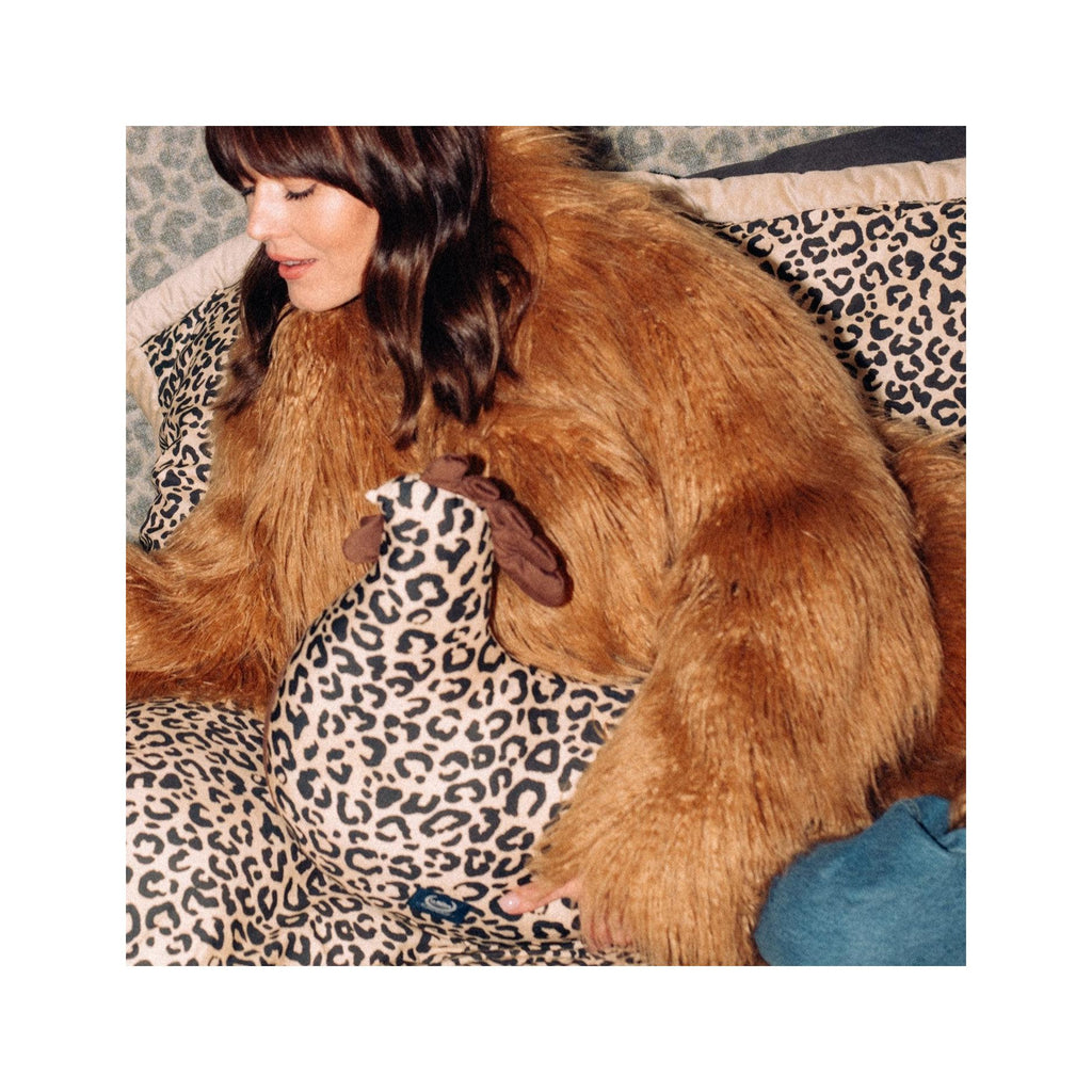 Dany Bamboo Grandma's Hen Cushion - Cream Leopard by Magdalena Lamparska