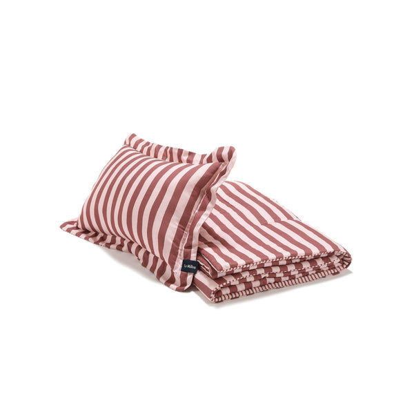 Ensemble de Literie Bamboo - Rayures Rose