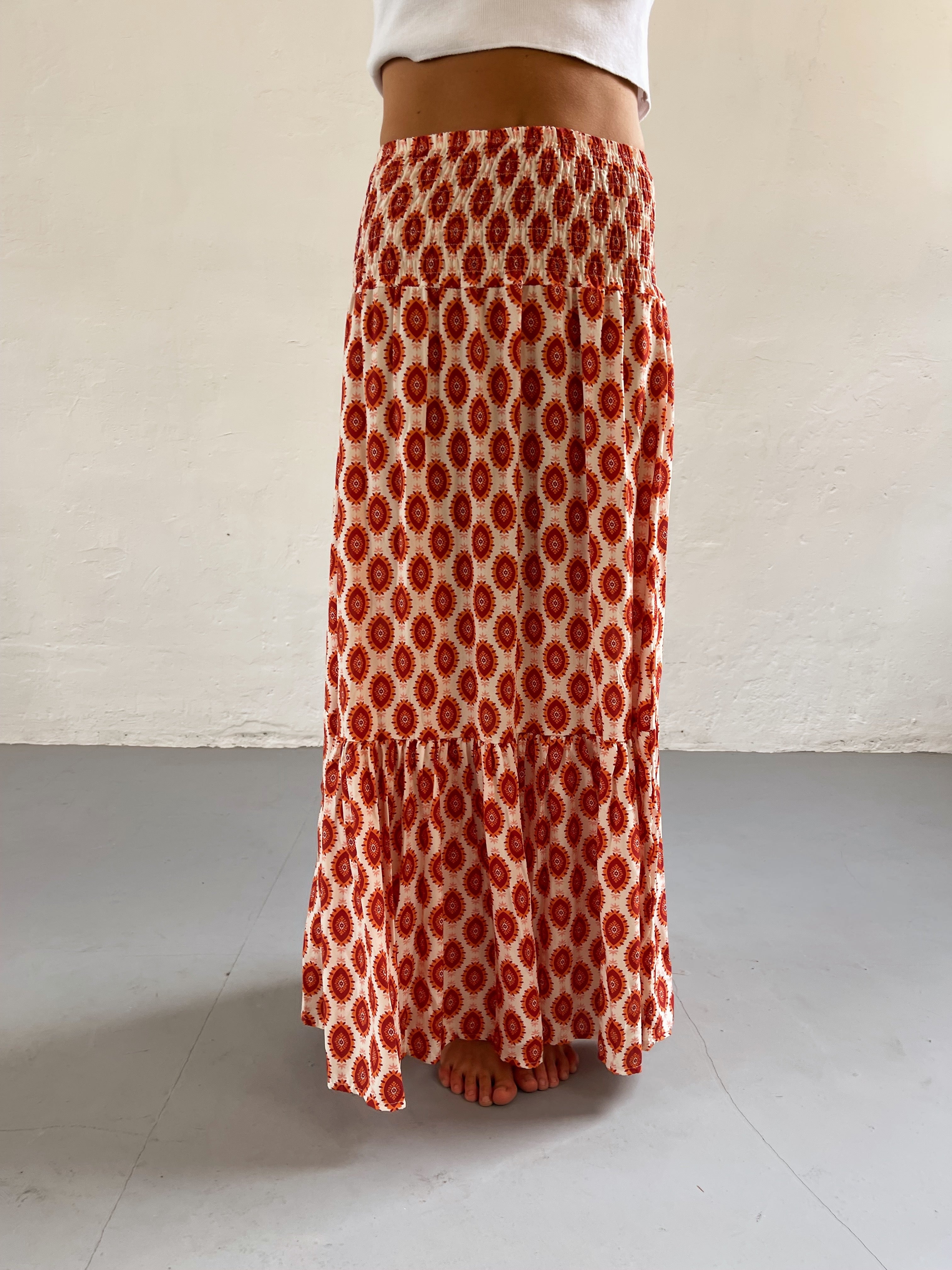 Falda india naranja