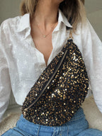 Sac Banane Sequins Goldy - Noir/Doré