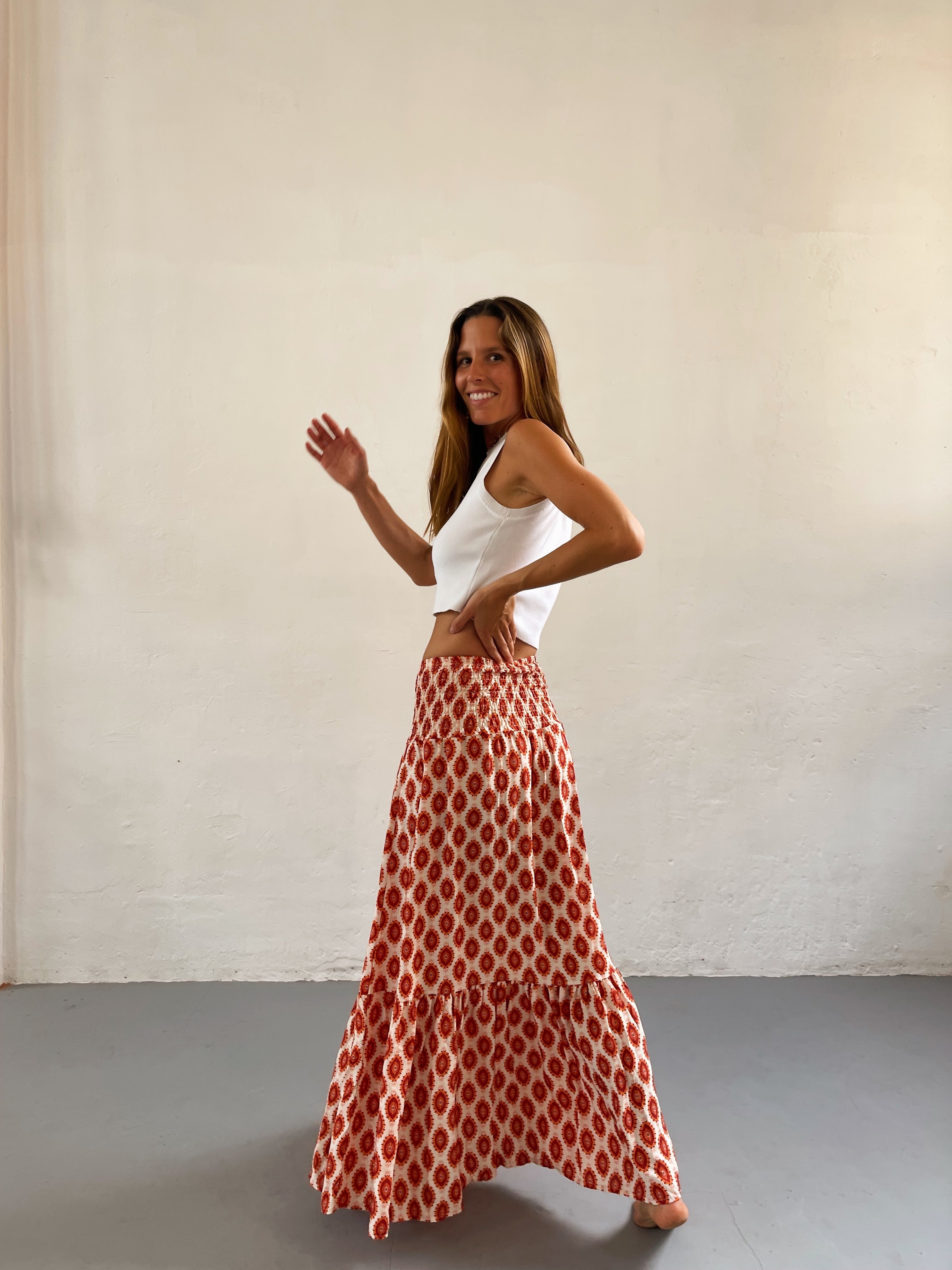 Falda india naranja