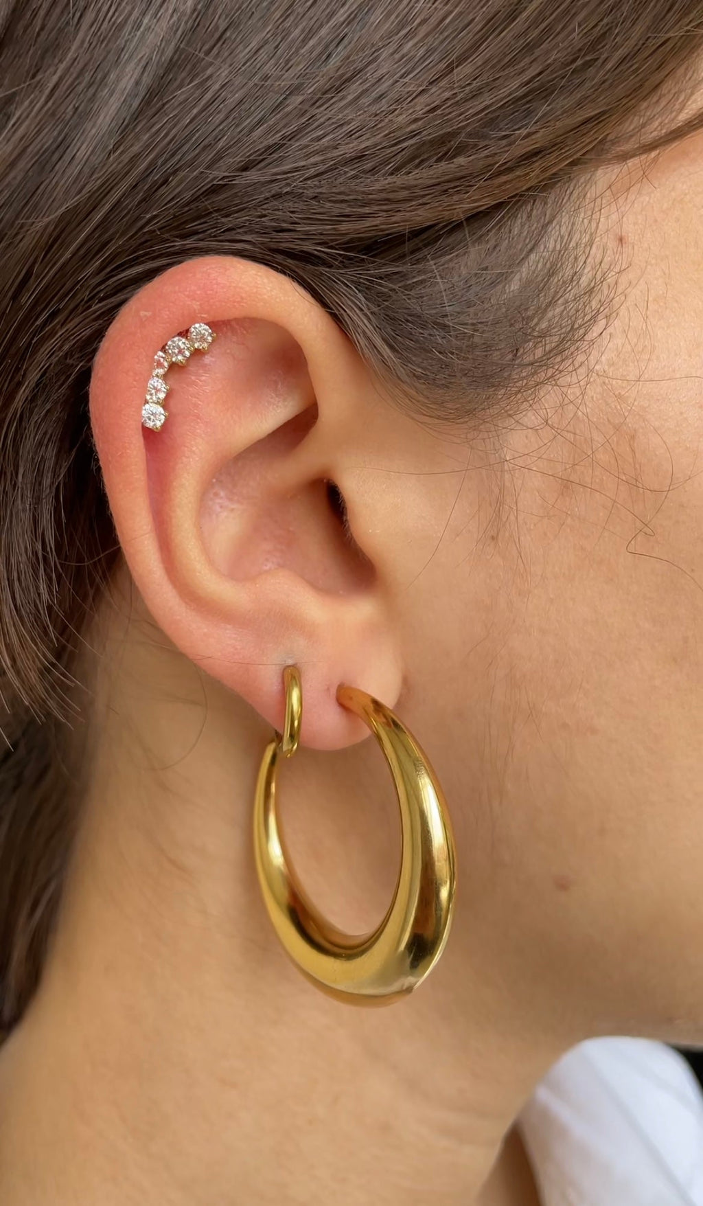 Moon Hoops Earrings