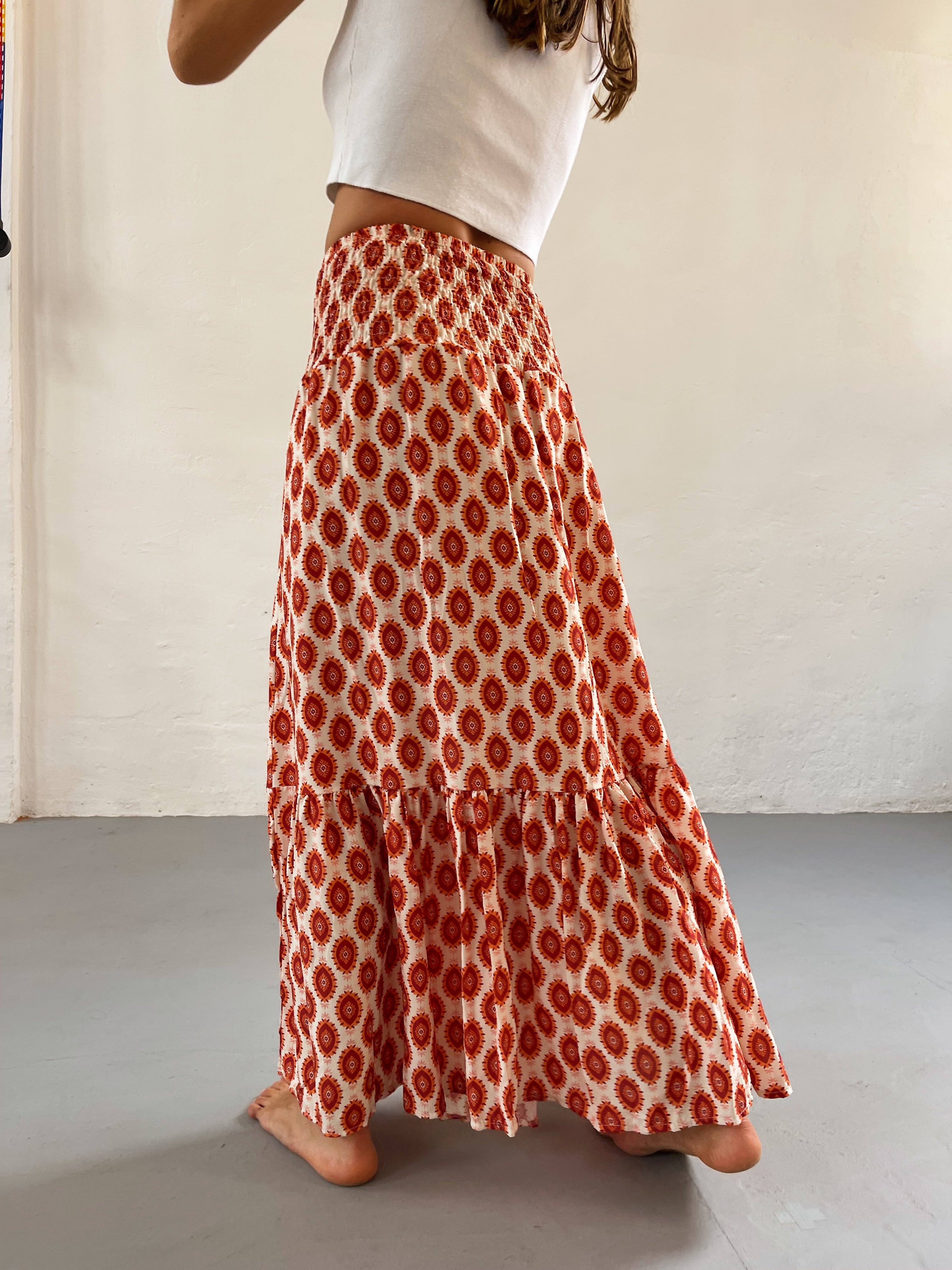 Falda india naranja