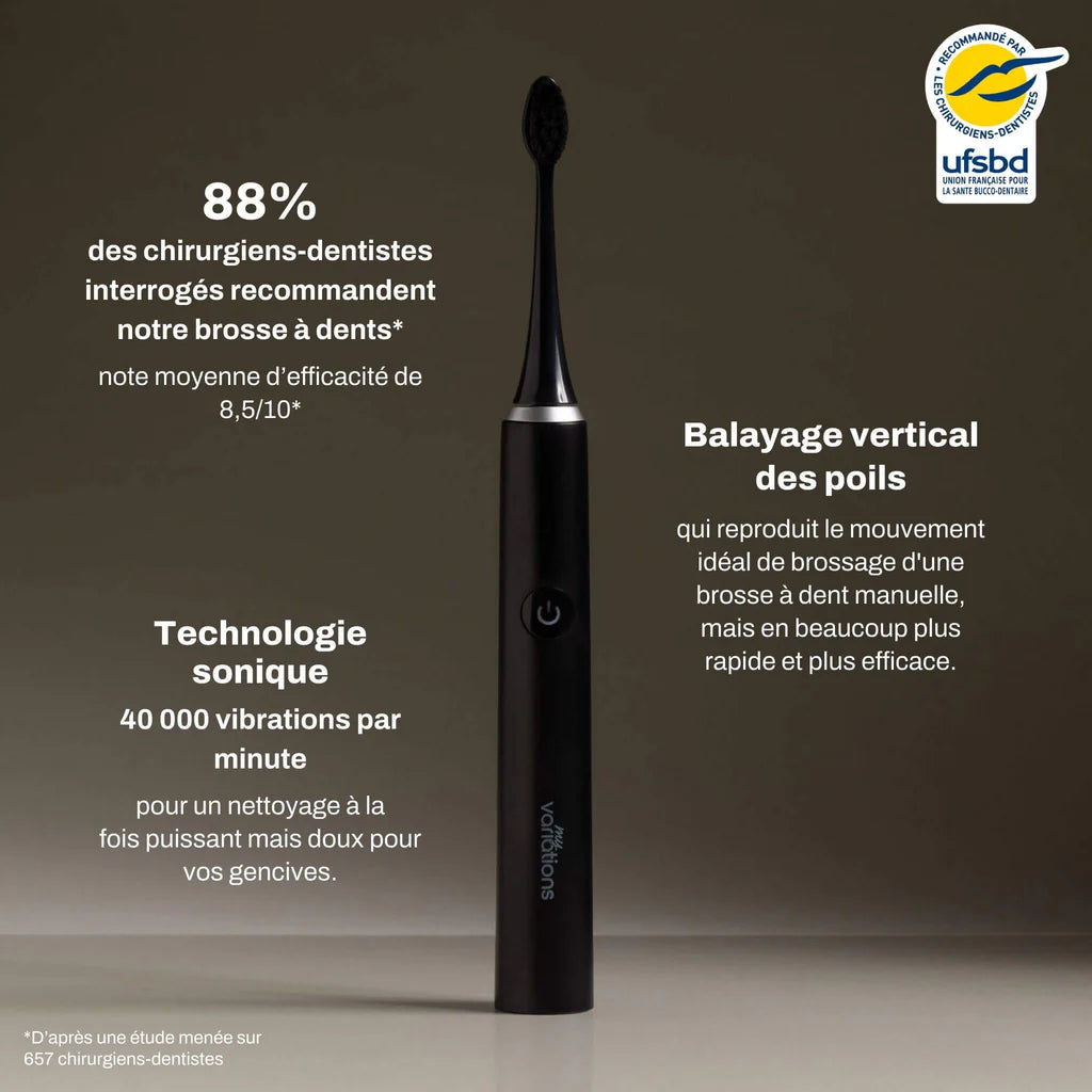 Brosse Noire + Étui + Support