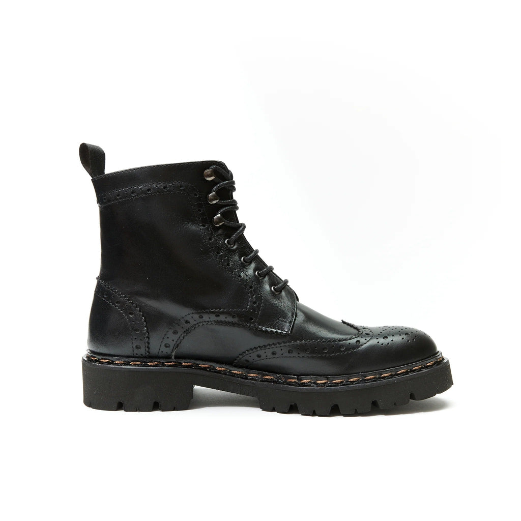 Bottes Derby À Bout Golf - Noires - Femme