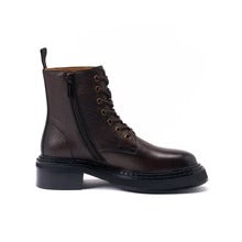 Botines derby con cordones - Marrón oscuro - Mujer