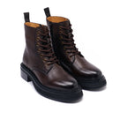 Botines derby con cordones - Marrón oscuro - Mujer