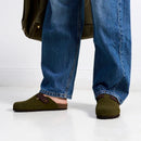 Zuecos Noe Suede verde musgo - Mujer