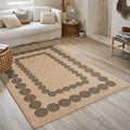 Nature Rug Natural Jute Look - Black Geometric Patterns