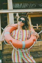 Conjunto Top Aimée + Pantalón Tilda Orphism Lines Arco Iris