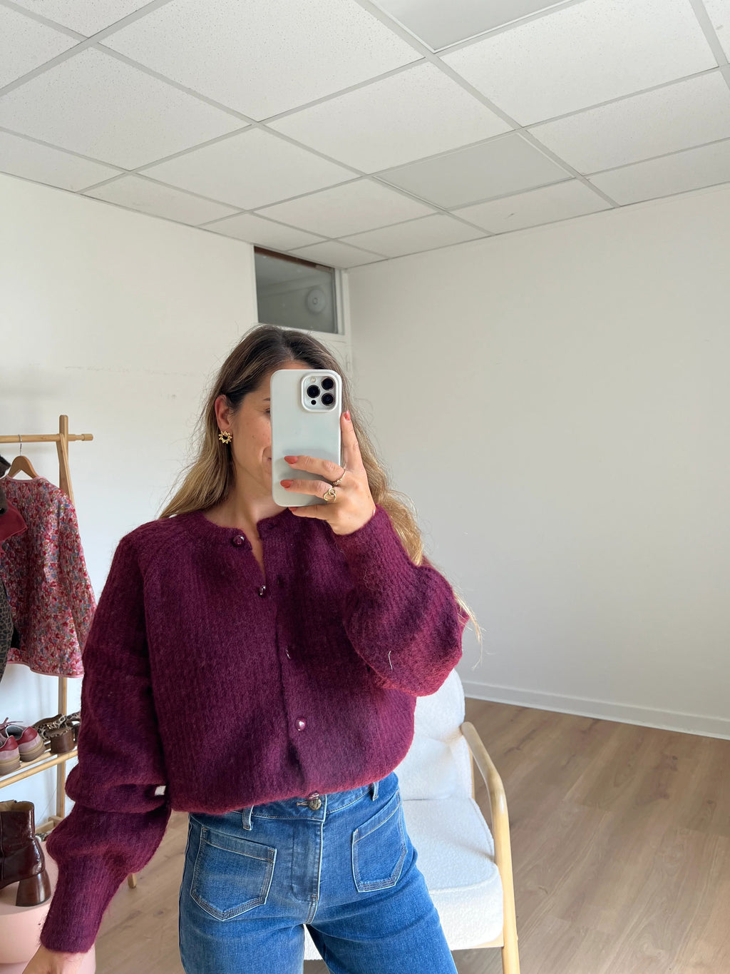 Burgundy Irene Cardigan