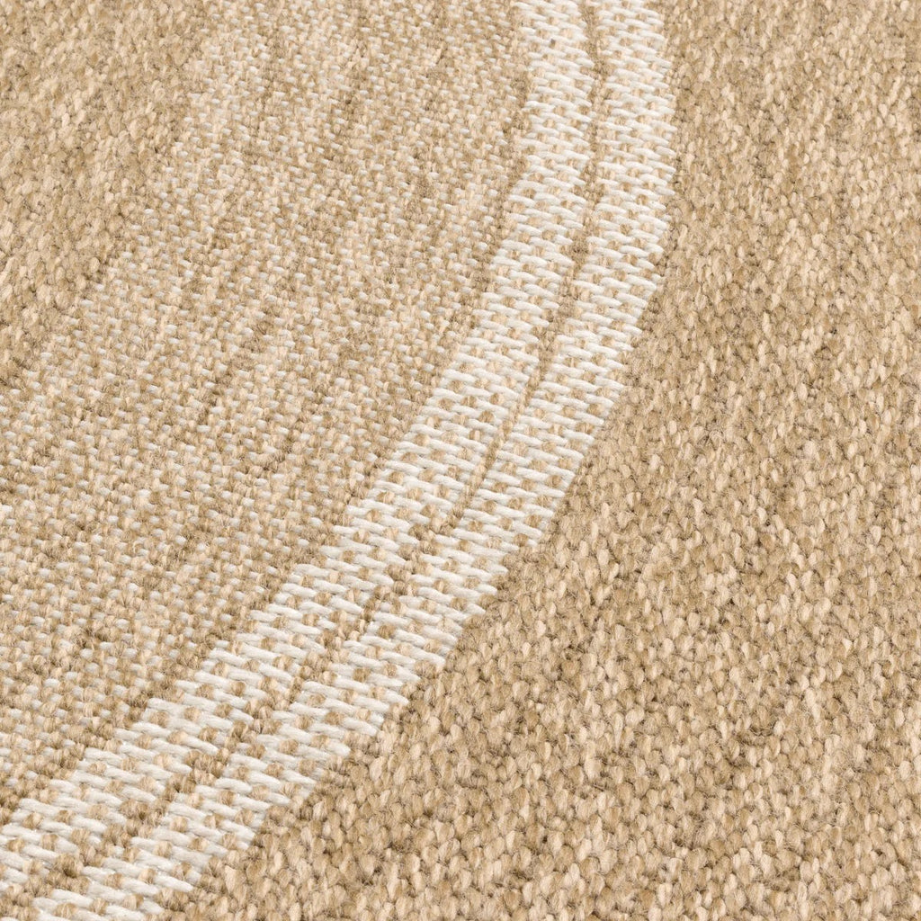 Round Nature Rug Natural Jute Look - White Pattern
