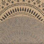 Alfombra Redonda Nature Efecto Yute Natural - Motivos Orientales Negros