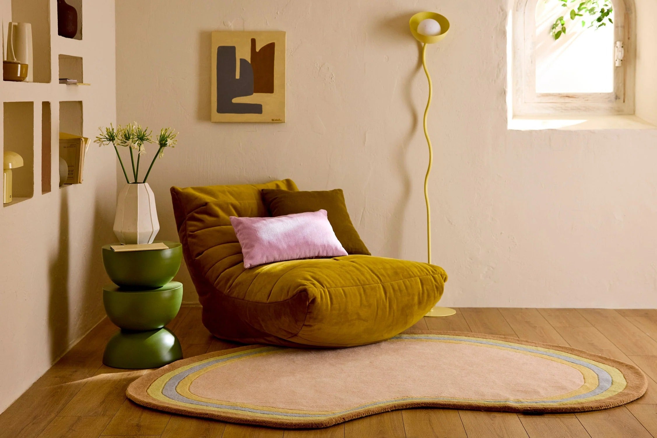 Pantone x Nazar - Soft Rayon Rug in Multicolored Wool