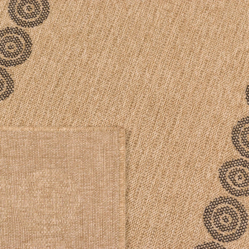 Nature Rug Natural Jute Look - Black Geometric Patterns