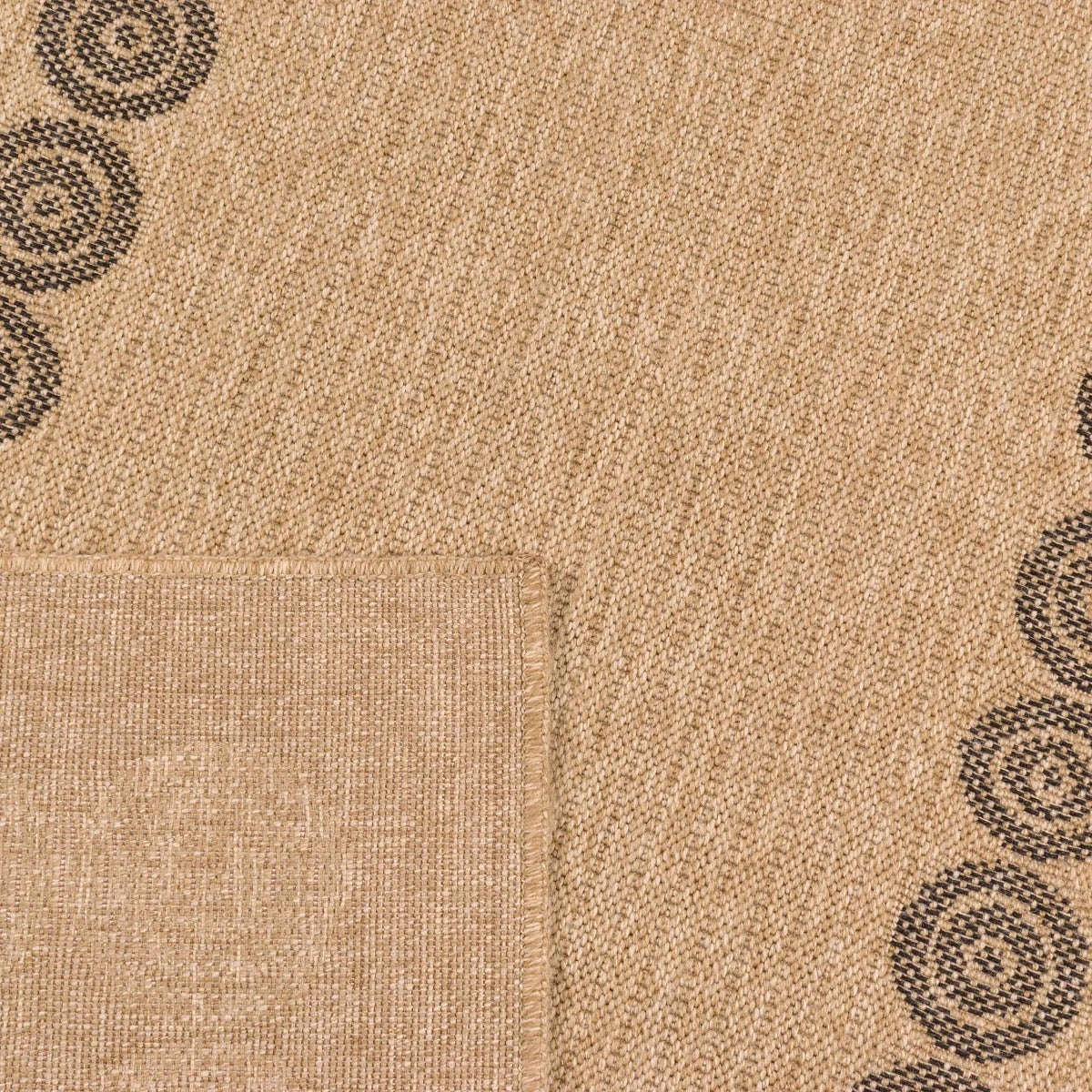 Nature Rug Natural Jute Look - Black Geometric Patterns