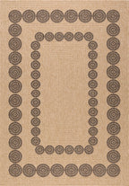Nature Rug Natural Jute Look - Black Geometric Patterns