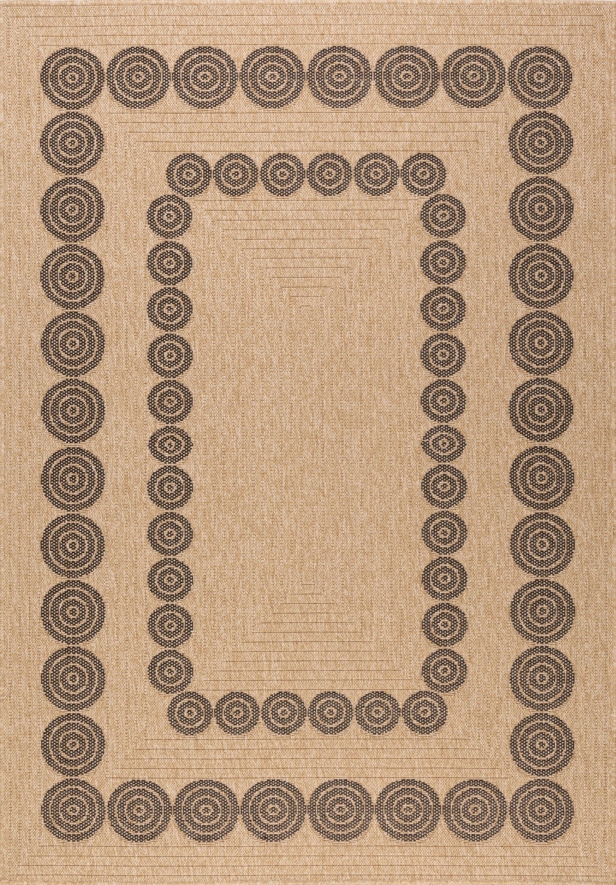 Nature Rug Natural Jute Look - Black Geometric Patterns