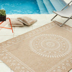 Alfombra Natural Efecto Yute - Motivos Orientales Blancos