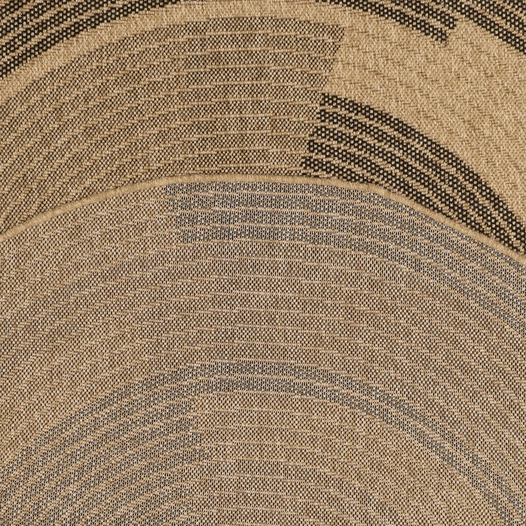 Round Nature Rug Natural Jute Look - Black Pattern