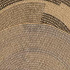 Round Nature Rug Natural Jute Look - Black Pattern