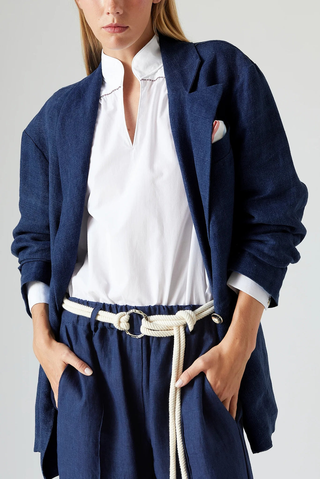 Pantalon Avec Ceinture Theo Indigo