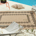 Nature Rug Natural Jute Look - Black Geometric Patterns