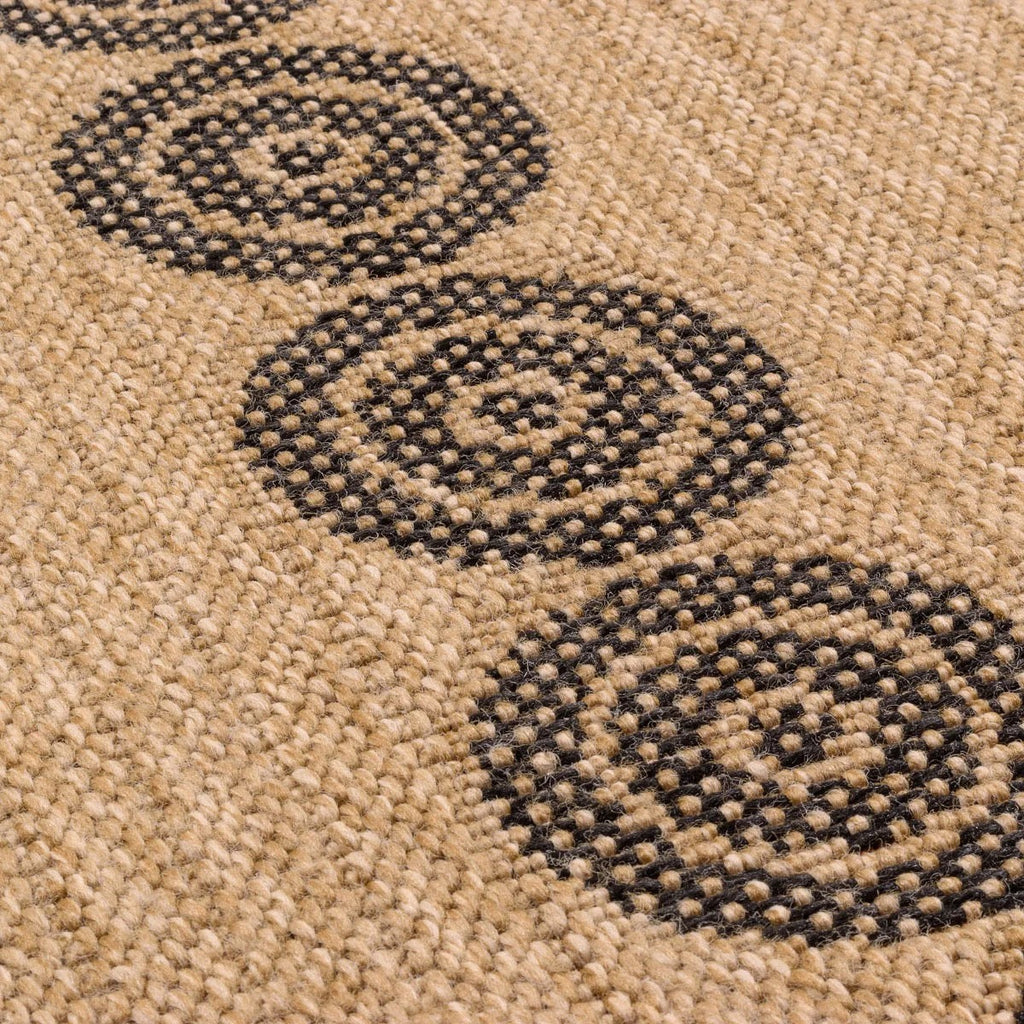 Nature Rug Natural Jute Look - Black Geometric Patterns