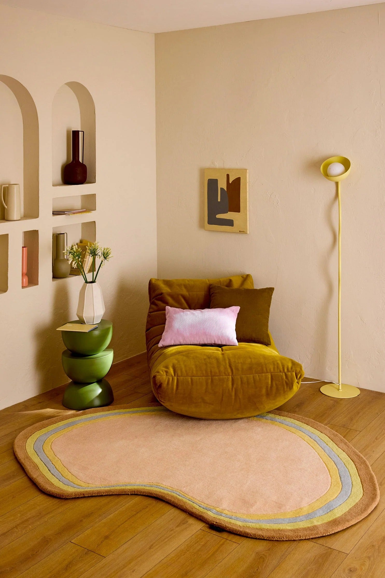 Pantone x Nazar - Soft Rayon Rug in Multicolored Wool