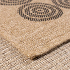 Nature Rug Natural Jute Look - Black Geometric Patterns