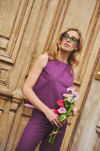 Conjunto Jacques Top & Pantalón Georgia Burdeos