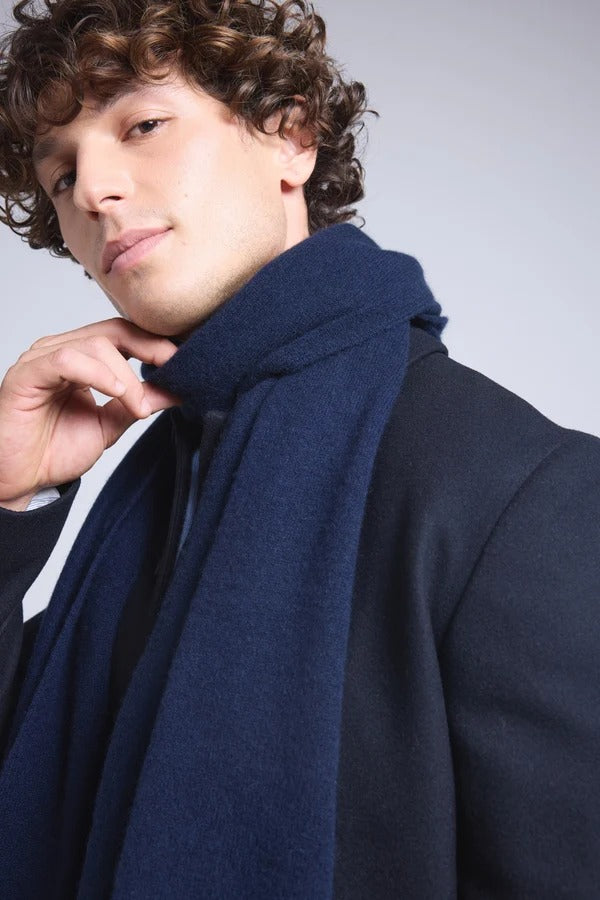 Echarpe Etole Unisexe Scarf En Cachemire - Bleu Marine - Mixte - 100% Cachemire
